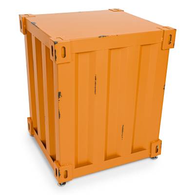 Beistelltisch im industrial Container Look aus Metall - Orange - 1