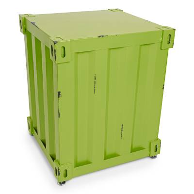 Beistelltisch im industrial Container Look aus Metall - Hellgrün - 1