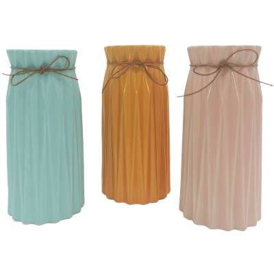 Vase mit Schleife 14x24cm Orange - 1