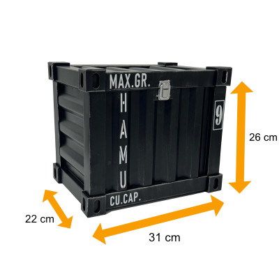 Truhe Mittel  im Container Design 31 * 26 * 22 cm  in Grau - 1