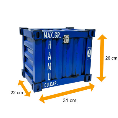 Truhe Mittel  im Container Design 31 * 26 * 22 cm in Marine Blau - 1