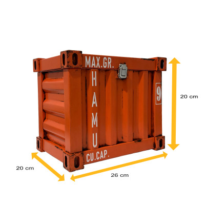 Truhe klein  im Container Design 26 * 20 * 20 cm in Orange - 1