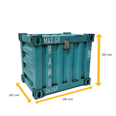 Truhe klein  im Container Design 26 * 20 * 20 cm  in Hellblau - 1