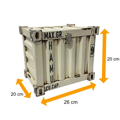 Truhe klein  im Container Design 26 * 20 * 20 cm  in Weiß - 1