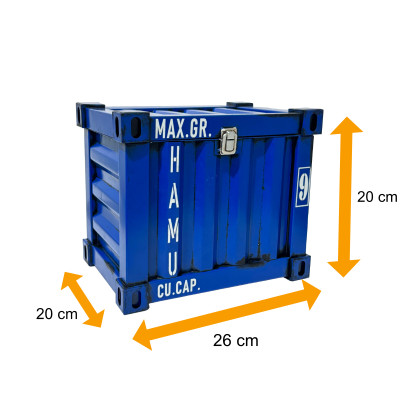 Truhe klein  im Container Design 26 * 20 * 20 cm in  Marineblau - 1